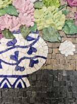 Bodegon de flores ortensie in mosaico