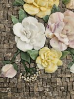 Bondegon de flores con rose in vetro smalto a mosaico