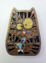 Gatto con pesce in mosaico