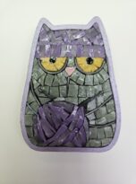 Gatto con gomitolo in mosaico