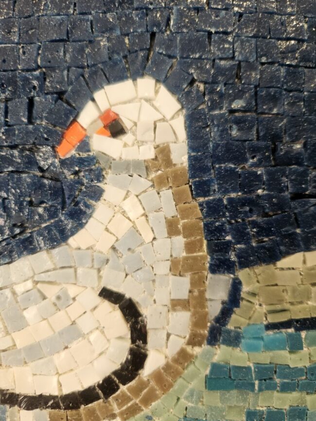 Riproduzione di mosaico delle colombe a beverante di Galla Placidia Ravenna