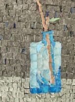 Bondegon de flores ramo di pesco in mosaico