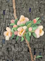 Bondegon de flores ramo di pesco in mosaico