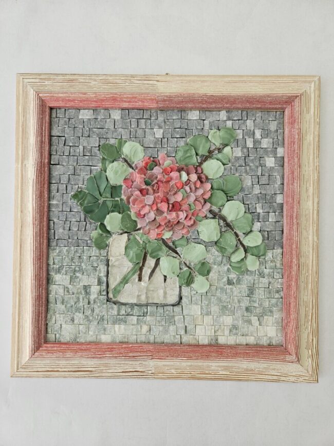 Bondengon de flores ortesia fucsia in mosaico