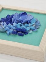 Bouquet blu in mosaico vetro