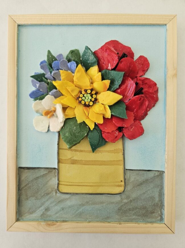 mosaico di fiori tridimesionale