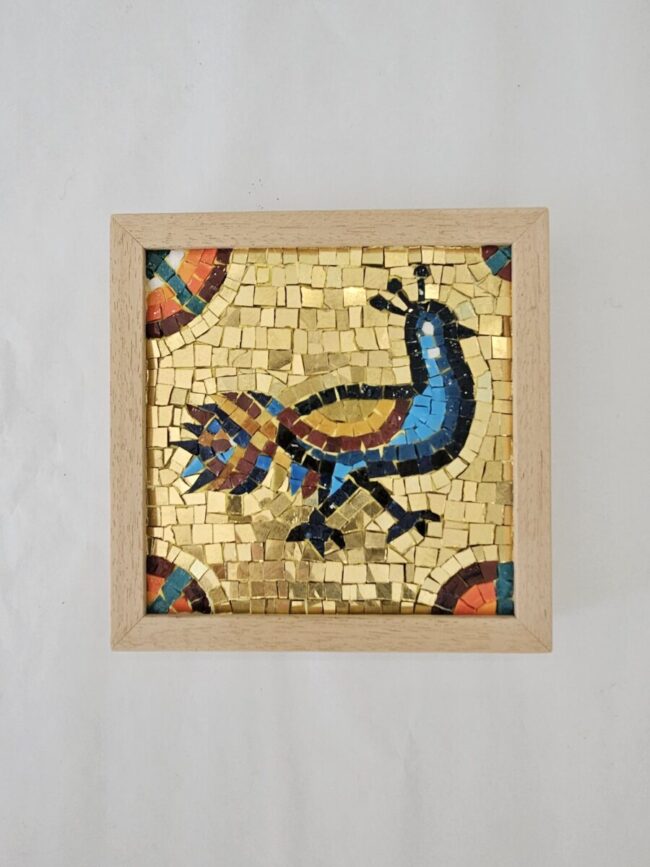 Pavone in mosaico con fondo oro San Vitale Ravenna